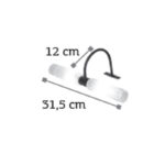 InLight Επιτοίχιο φωτιστικό από μαύρο μέταλλο και αμμοβολή γυαλί 2XG9 D:31,5cm (1049-Μαύρο) - Image 2