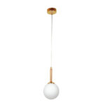 InLight Κρεμαστό φωτιστικό από χρυσαφί μέταλλο και λευκή οπαλίνα 1XG9 D:13cm (4016-1)