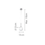 InLight Κρεμαστό φωτιστικό από χρυσαφί μέταλλο και λευκή οπαλίνα 1XG9 D:13cm (4016-1) - Image 2