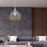 InLight Κρεμαστό φωτιστικό από λευκό μέταλλο, σχοινί και ξύλο 1XE27 D:35cm (4028-Α) - Image 3