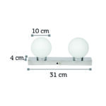 InLight Επιτοίχιο φωτιστικό από χρώμιο μέταλλο και λευκή οπαλίνα 2XG9 D:31cm (43420-2) - Image 2