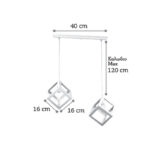InLight Κρεμαστό φωτιστικό από λευκό μέταλλο 2XE27 D:40cm (4400-2-WH-ΡΑΓΑ) - Image 2