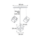 InLight Κρεμαστό φωτιστικό από λευκό μέταλλο 3XE27 D:60cm (4400-3-WH-ΡΑΓΑ) - Image 2