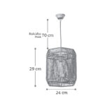 InLight Κρεμαστό φωτιστικό καφέ από σχοινί 1XE27 D:24cm (4504) - Image 2