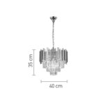 InLight Κρεμαστό φωτιστικό από χρυσαφί αλουμίνιο και κρύσταλλα 4XE14 D:40cm (6068-4) - Image 3