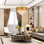 InLight Κρεμαστό φωτιστικό από χρυσαφί αλουμίνιο και κρύσταλλα 8XE14 D:60cm (6068-8) - Image 3