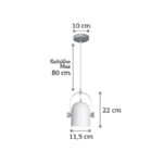 InLight Κρεμαστό φωτιστικό από λευκό μέταλλο και ξύλο 1XE27 D:11,5cm (6130-1-WH) - Image 2