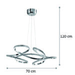 InLight Κρεμαστό φωτιστικό LED 85W 4000K από χρώμιο αλουμίνιο και κρύσταλλα D:60cm (6181-Χρώμιο) - Image 2