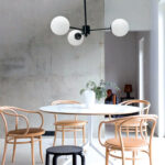 InLight Κρεμαστό φωτιστικό από μαύρο μέταλλο και λευκή οπαλίνα 3XG9 D:45cm (5315-3) - Image 2