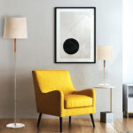 InLight Επιτραπέζιο φωτιστικό από μαύρο μέταλλο και υφασμάτινο καπέλο 1XE27 D:58cm (3453-BL) - Image 2