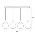 Φωτιστικό Πολύφωτο 4φ Μέταλλο/Γυαλί Ε27 - Image 2