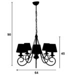 Φωτιστικό Πολύφωτο 5φ Μέταλλο λευκό με αμπαζούρ Ε14 - Image 2