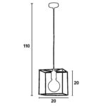 Φωτιστικό μονόφωτο μέταλλο μαύρο Ε27 Φ20 - Image 2