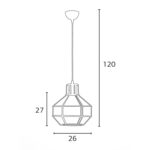 Φωτιστικό μονόφωτο μέταλλο λευκό Ε27 Φ26 - Image 2