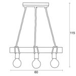 Φωτιστικό Πολύφωτο 3φ Ξύλο/Σχοινί Ε27 - Image 2