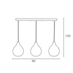 Φωτιστικό Πολύφωτο 3φ Μέταλλο/Γυαλί Ε27 - Image 2