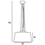 Φωτιστικό μονόφωτο γυαλί μαύρο Ε27 Φ35 - Image 3