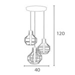 Φωτιστικό Πολύφωτο 3φ Μέταλλο λευκό Ε27 - Image 3