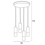 Φωτιστικό πολύφωτο 4φ αλουμίνιο/plexi G9 - Image 2