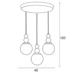 Φωτιστικό Πολύφωτο 3φ Μέταλλο/Γυαλί Ε27 - Image 2