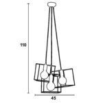 Φωτιστικό Πολύφωτο 3φ Μέταλλο μαύρο Ε27 - Image 3