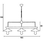 Φωτιστικό Πολύφωτο 3φ Ξύλο/Μέταλλο σκουριά Ε27 - Image 3