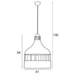 Φωτιστικό μονόφωτο μέταλλο/ρατάν Ε27 Φ41 - Image 2