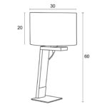 Επιτραπέζια λάμπα φωτιστικό ξύλο/αμπαζούρ μόκα Ε27 - Image 2