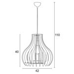 Φωτιστικό μονόφωτο ξύλο natural Ε27 Φ42 - Image 2