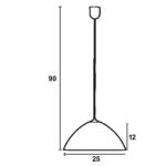 Φωτιστικό μονόφωτο γυαλί μελί Ε27 Φ25 - Image 2