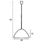 Φωτιστικό μονόφωτο γυαλί ασημί Ε27 Φ25 - Image 2