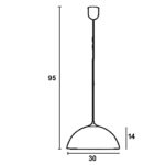 Φωτιστικό μονόφωτο γυαλί λευκό Ε27 Φ30 - Image 2