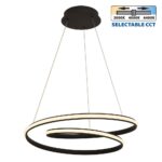 Φωτιστικό Κρεμαστό LED FEEL 43W 1873lm φ50 CCT 3000K/4000K/6400K ΜΑΥΡΟ 4614