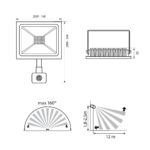 Προβολεας με ανιχνευτη LED 20W 6400 NYX 3974 - Image 2
