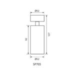 Σποτ μονο επιτοιχο SP705 λευκο LUX 4385 - Image 2