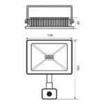 Προβολεας LED 10W με ανιχνευτη μαυρο 6400 3973 - Image 2