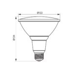 Λαμπτήρας 15W 230V E27 πράσινος IP65 PAR 38 SILVER 3946 - Image 2