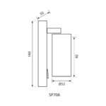Σποτ μονο επιτοιχο με διακοπτακι SP 706 LUX 4388 - Image 2