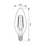 Λαμπτηρας κερι LED 4W E14 4000K FILAMEND 470L 4448 - Image 2