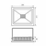 Προβολεας LED 100W TREND 6400K IP65 4559 Μαυρος - Image 2