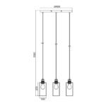 Φωτιστικό Κρεμαστό AMIRA Ράγα Ξύλο SSP741 3ΧE27 230V 4885 - Image 2