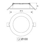Σποτακι χωνευτο LED 8W 4000K 720L 230V MONI 3954 - Image 2