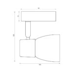 Σποτ μονο επιτοιχο SP785-1 E14 230V DANTE 5047 - Image 2