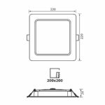 Φωτιστικο χωνευτο τετραγωνο PANEL 22X22 24W CCT 2040L 4762 - Image 3