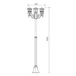 ΚΟΛΩΝΑ ΜΕ 3ΦΑΝΑΡΙΑ ΑΛΟΥΜΙΝΙΟΥ 2ΜΕΤΡΑ 3Ε27 230V IP44 4375 - Image 3