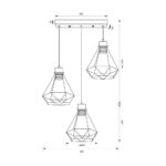 ΦΩΤΙΣΤΙΚΟ ΚΡΕΜΑΣΤΟ ΡΑΓΑ L675 SSP764 3XE27 230V IP20 ALMA 5013 - Image 2