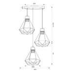 ΦΩΤΙΣΤΙΚΟ ΚΡΕΜΑΣΤΟ ΡΟΖΕΤΑ Φ40 3XE27 SSP763 230V IP20 ALMA 5012 - Image 3