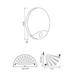 ΑΠΛΙΚΑ ΤΟΙΧΟΥ ΜΕ ΑΝΙΧΝΕΥΤΗ LED 10W 4000K 230V IP44 LIMA 3886 - Image 2