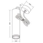 ΦΩΤΙΣΤΙΚΟ ΚΡΕΜΑΣΤΟ ΜΑΥΡΟ Φ55Χ200ΜΜ SP719 GU10 230V KING 4579 - Image 3