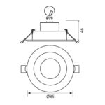 ΣΠΟΤ ΟΡΟΦΗΣ ΧΩΝΕΥΤΟ ΜΑΥΡΟ LED CCT 5W 230V IP20 350L 5138 - Image 4